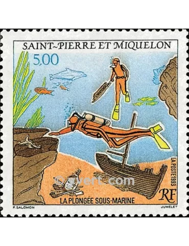 n° 574 -  Timbre Saint-Pierre et Miquelon Poste 2
