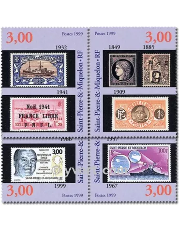 n° 692/695 (BF 6) -  Timbre Saint-Pierre et Miquelon Poste 2