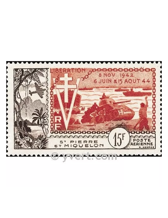 n° 22 -  Timbre Saint-Pierre et Miquelon Poste aérienne