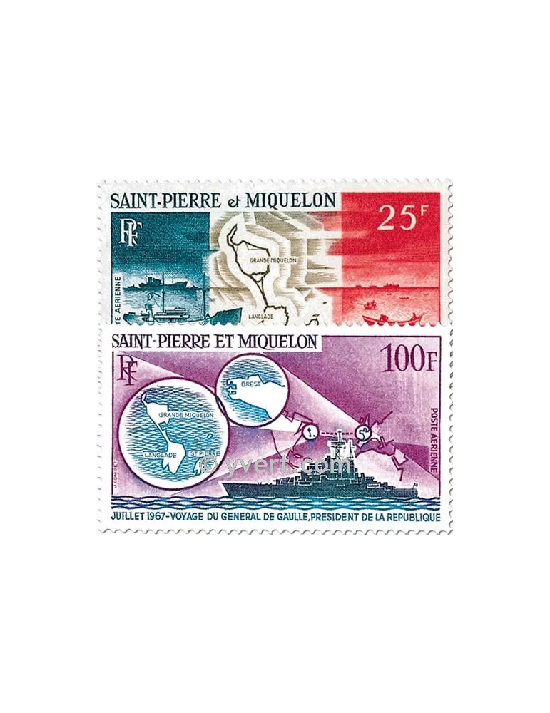 n° 38/39 -  Timbre Saint-Pierre et Miquelon Poste aérienne