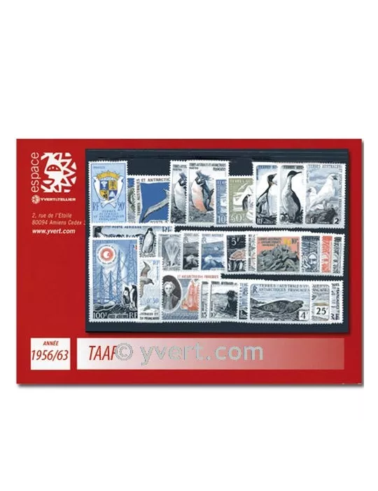 n° 2/21+PA2/7 -  Timbre TAAF Année complète (1956/63)