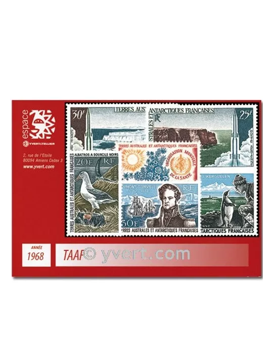n° 24/27+PA14/16 -  Timbre TAAF Année complète (1968)