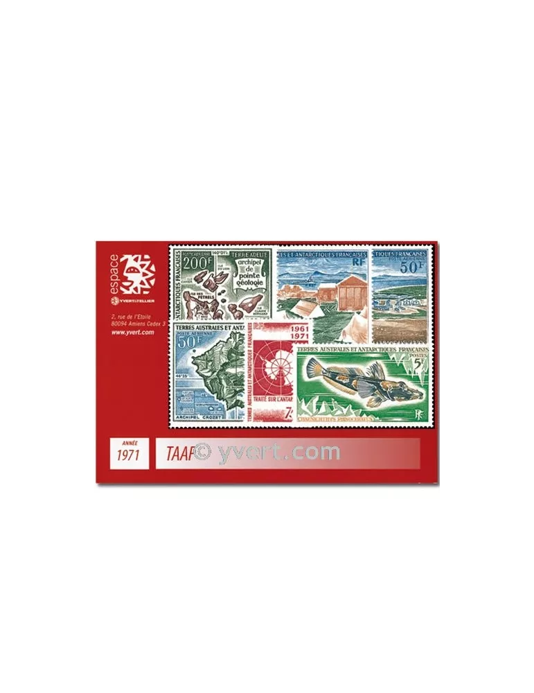 n° 34/39+PA23/26 -  Timbre TAAF Année complète (1971)