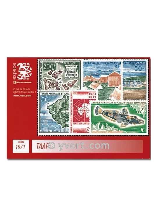 n° 34/39+PA23/26 -  Timbre TAAF Année complète (1971)