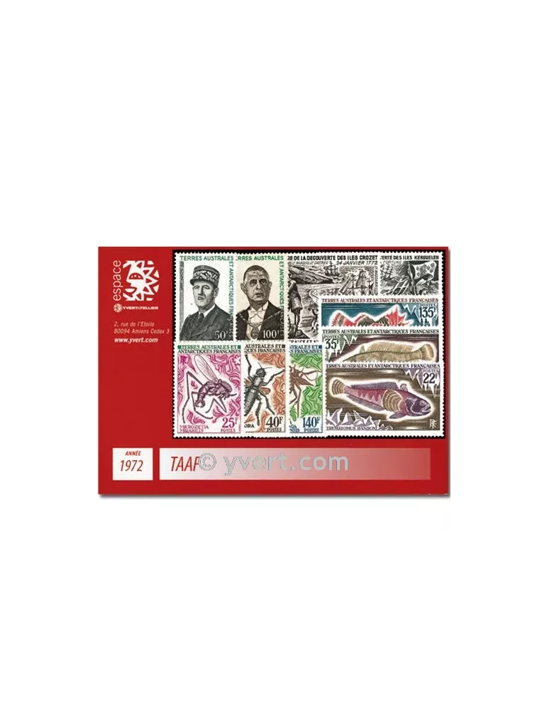 n° 40/47+PA27/28 -  Timbre TAAF Année complète (1972)