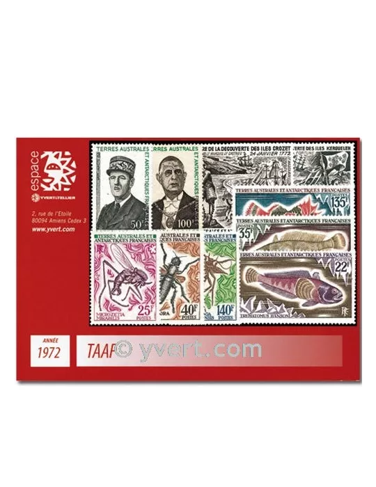 n° 40/47+PA27/28 -  Timbre TAAF Année complète (1972)