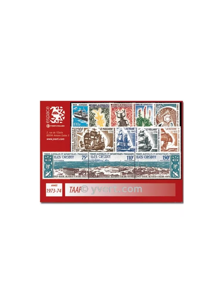 n° 48/54+PA29/37 -  Timbre TAAF Année complète (1973/74)