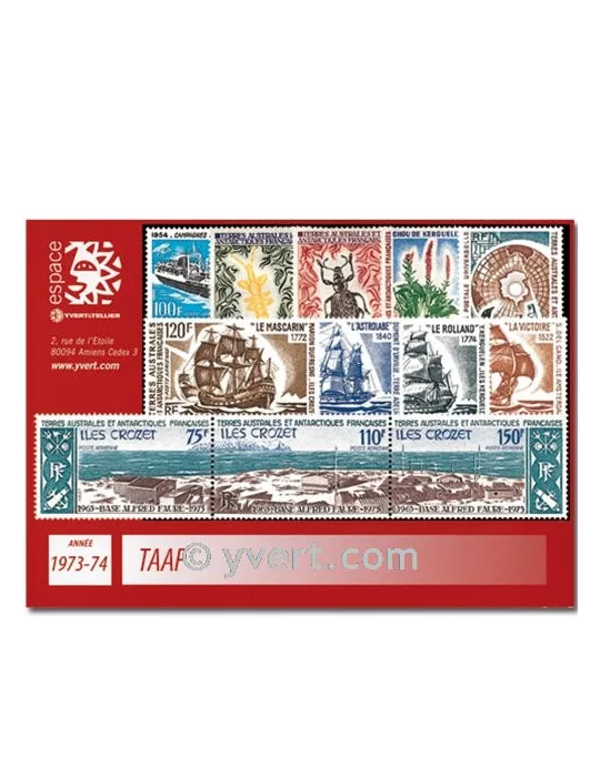 n° 48/54+PA29/37 -  Timbre TAAF Année complète (1973/74)