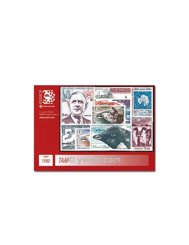 n° 86/91+PA61/64 -  Timbre TAAF Année complète (1980)