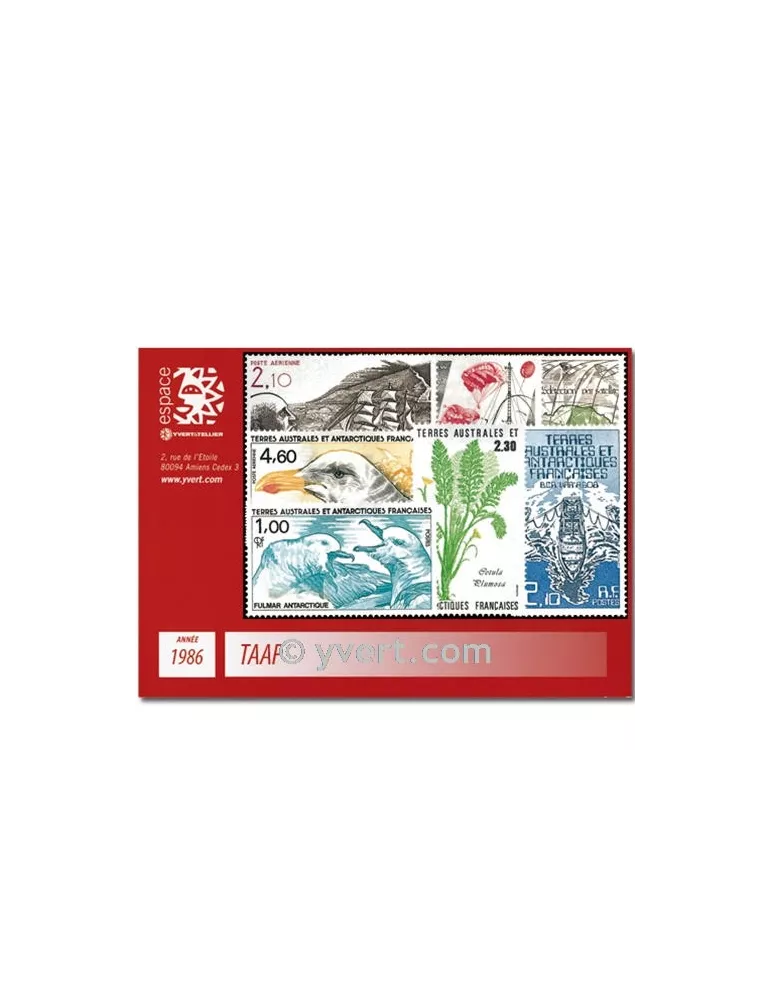 n° 115/121+PA92/96 -  Timbre TAAF Année complète (1986)