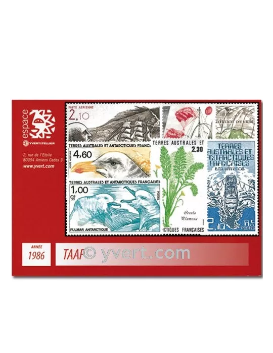 n° 115/121+PA92/96 -  Timbre TAAF Année complète (1986)