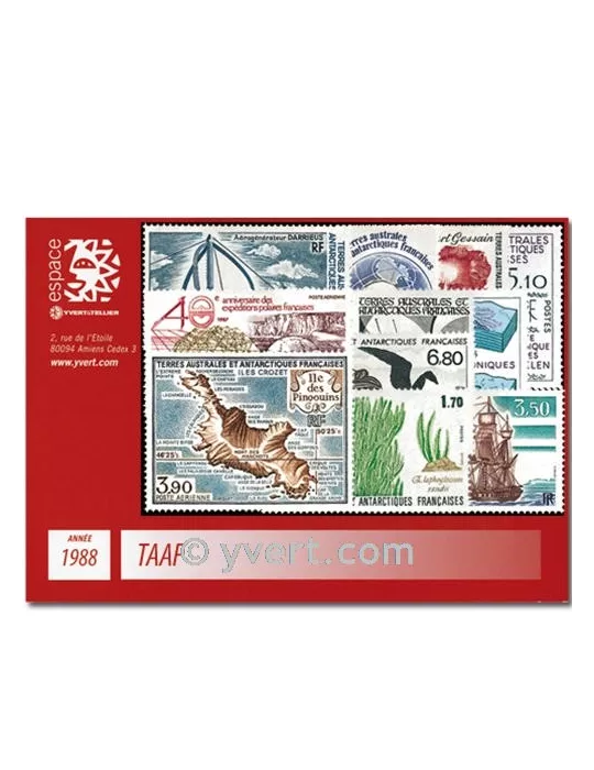 n° 130/139+PA100/02 -  Timbre TAAF Année complète (1988)