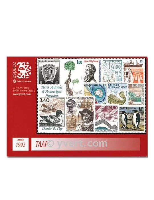 n° 163/170+PA120A/24 -  Timbre TAAF Année complète (1992)