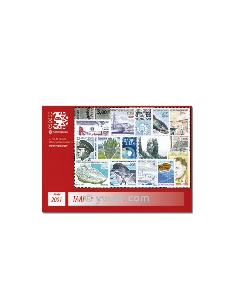 n° 287/321 -  Timbre TAAF Année complète (2001)