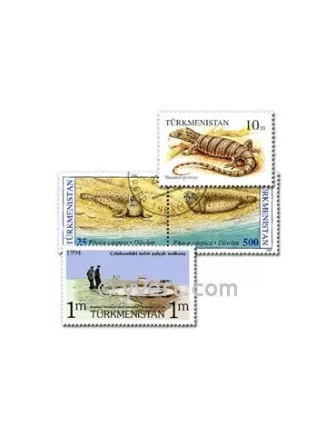TURKMENISTAN : pochette de 10 timbres (Oblitérés)