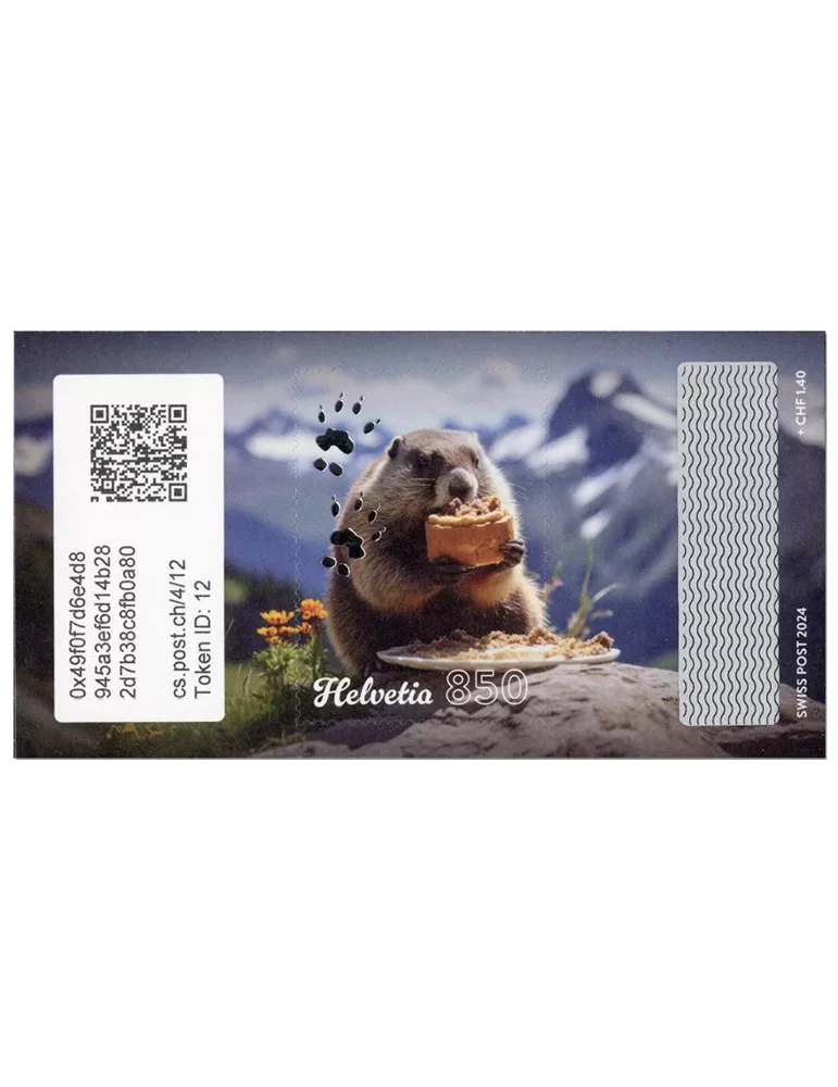 n° 4 - Timbre SUISSE Timbres Crypto