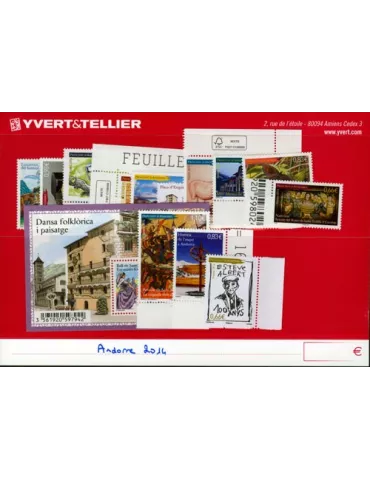 n° 748/762 -  Timbre Andorre Année complète (2014)