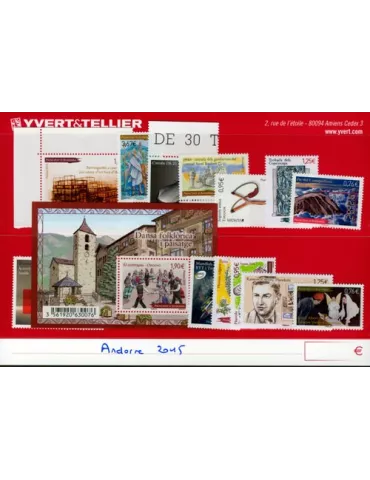 n° 763/776 -  Timbre Andorre Année complète (2015)