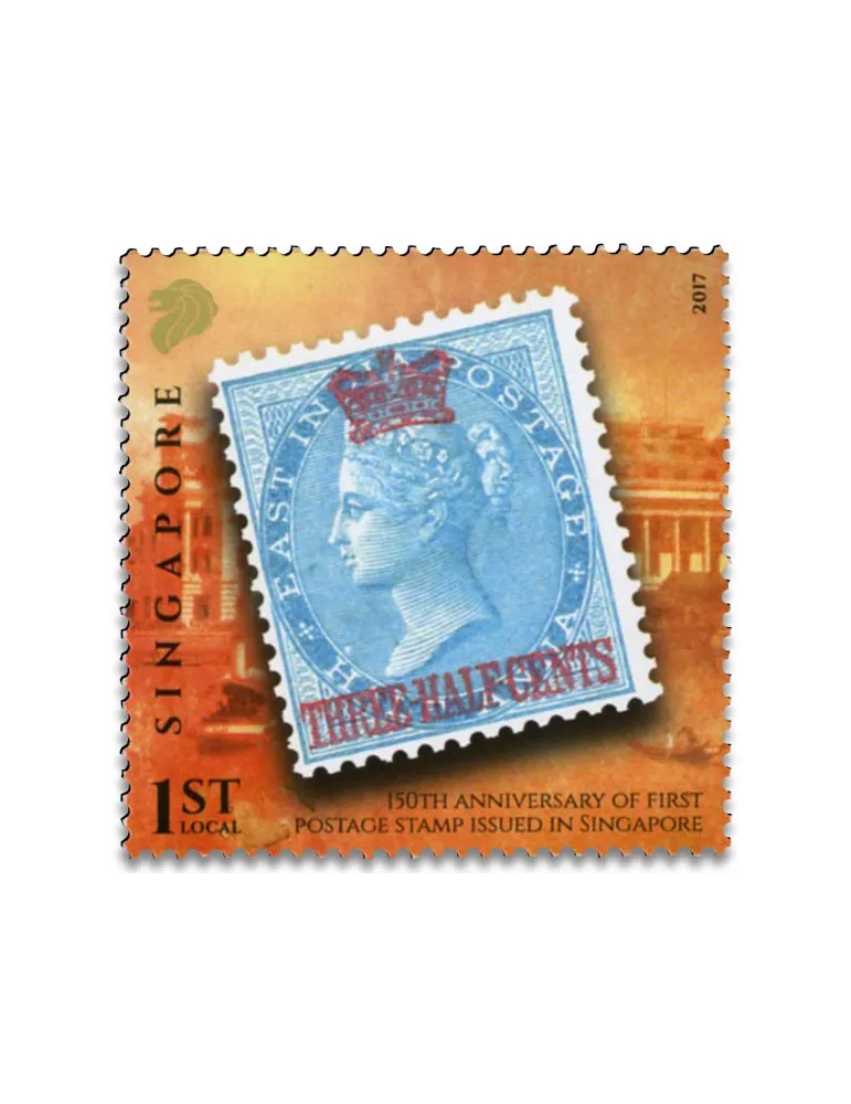 n°4  - Timbre SINGAPOUR VIII - Carnets et ouvrages de luxe