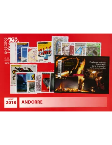 n° 809/823 -  Timbre Andorre Année complète (2018)