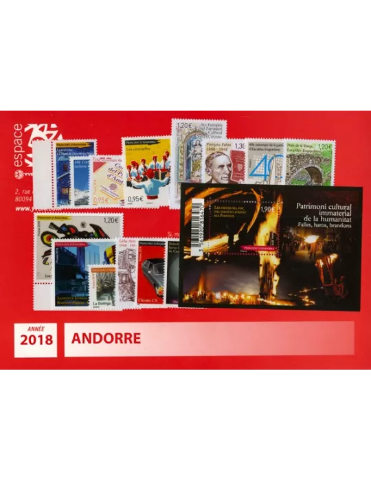 n° 809/823 -  Timbre Andorre Année complète (2018)