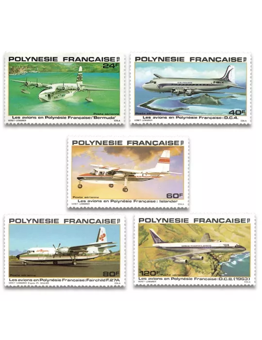 n° 148/152 -  Timbre Polynésie Poste aérienne
