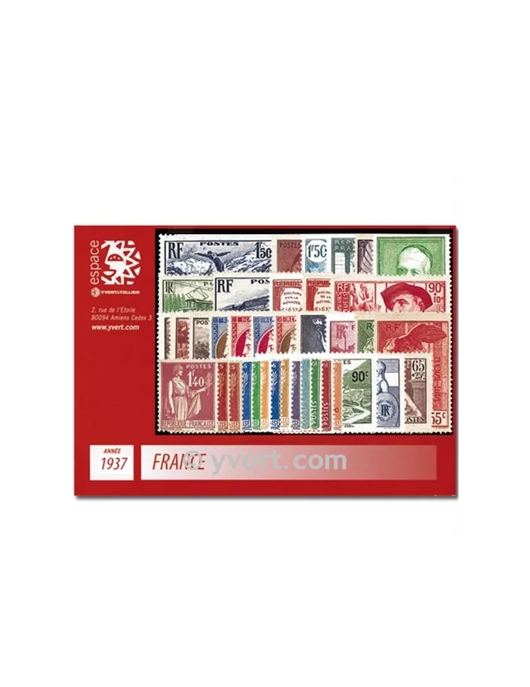 n° 334/371  - Timbre France Année complète  (1937)