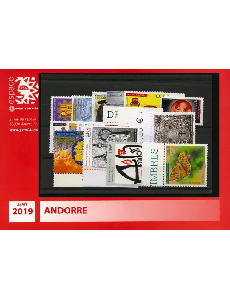 n° 824/839 -  Timbre Andorre Année complète (2019)