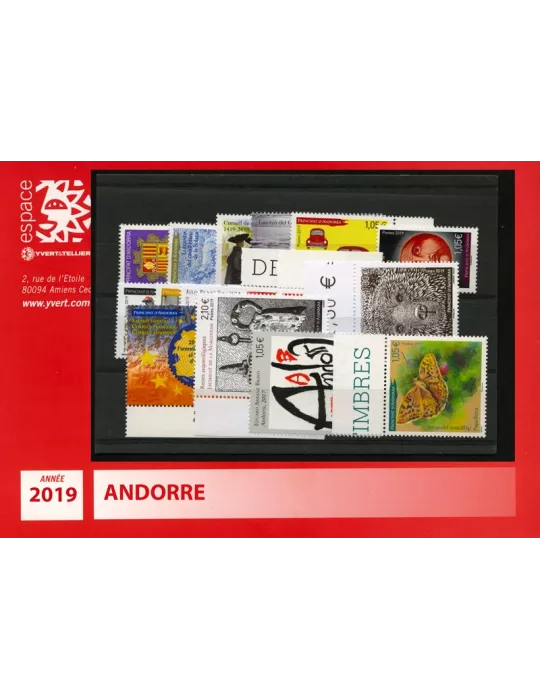n° 824/839 -  Timbre Andorre Année complète (2019)