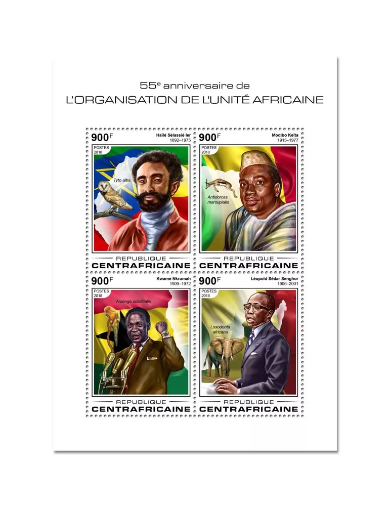 n° 5635/5638 - Timbre CENTRAFRIQUE Poste