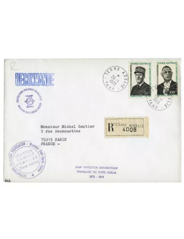 n° 46/47 obl. sur lettre -  Timbre TAAF Poste
