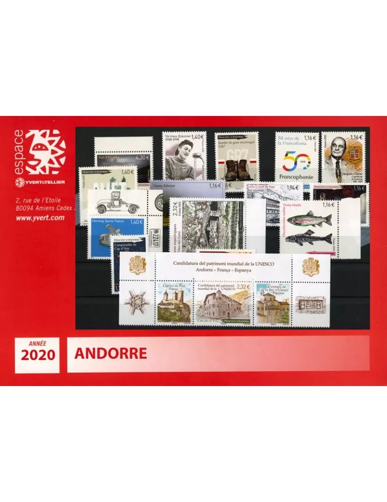 n° 840/854 -  Timbre Andorre Année complète (2020)