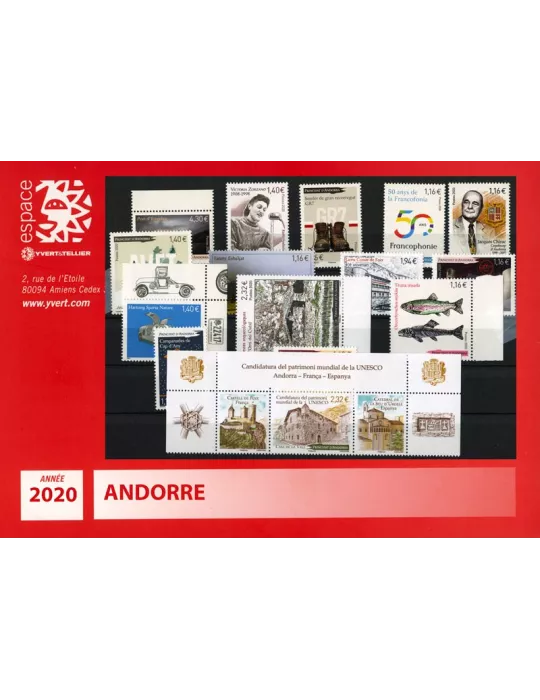 n° 840/854 -  Timbre Andorre Année complète (2020)