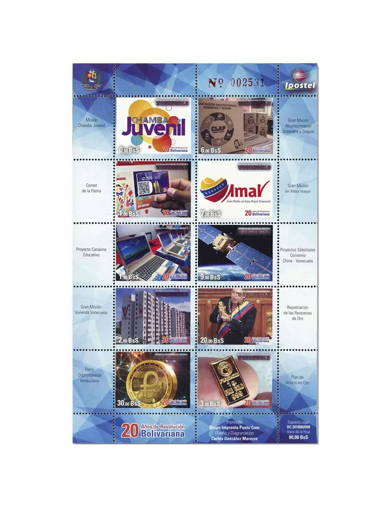 n° 3122/3131 - Timbre VENEZUELA Poste