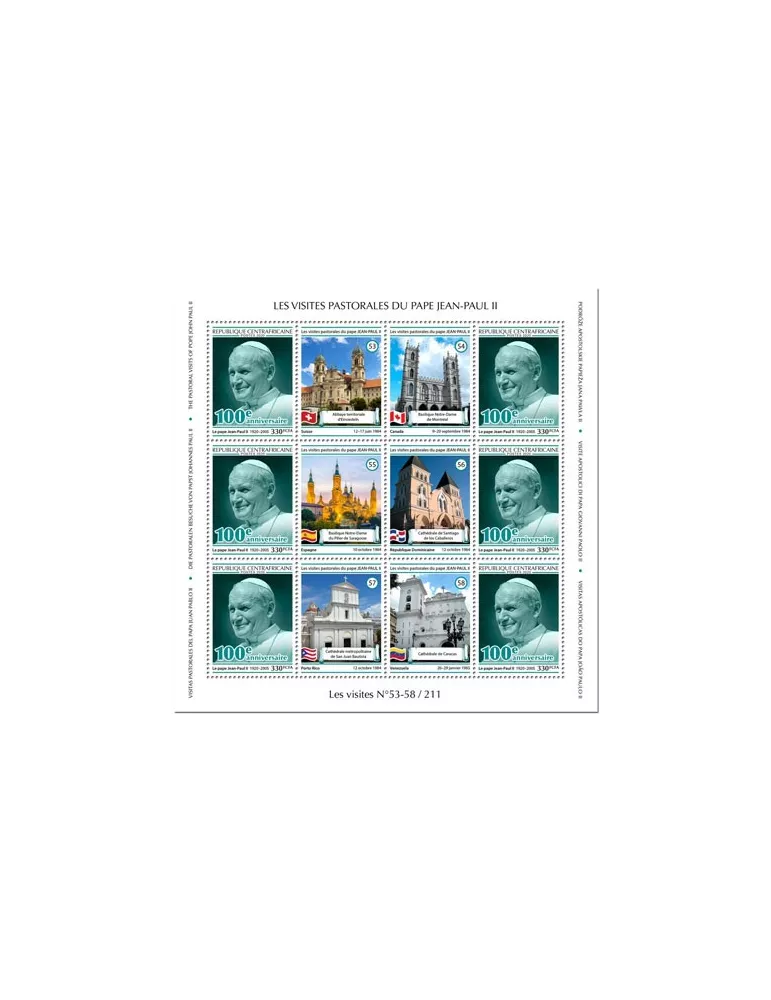 n° F6838A  - Timbre CENTRAFRIQUE Poste