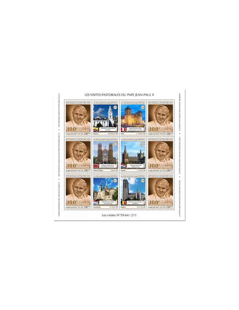 n° F6839A  - Timbre CENTRAFRIQUE Poste