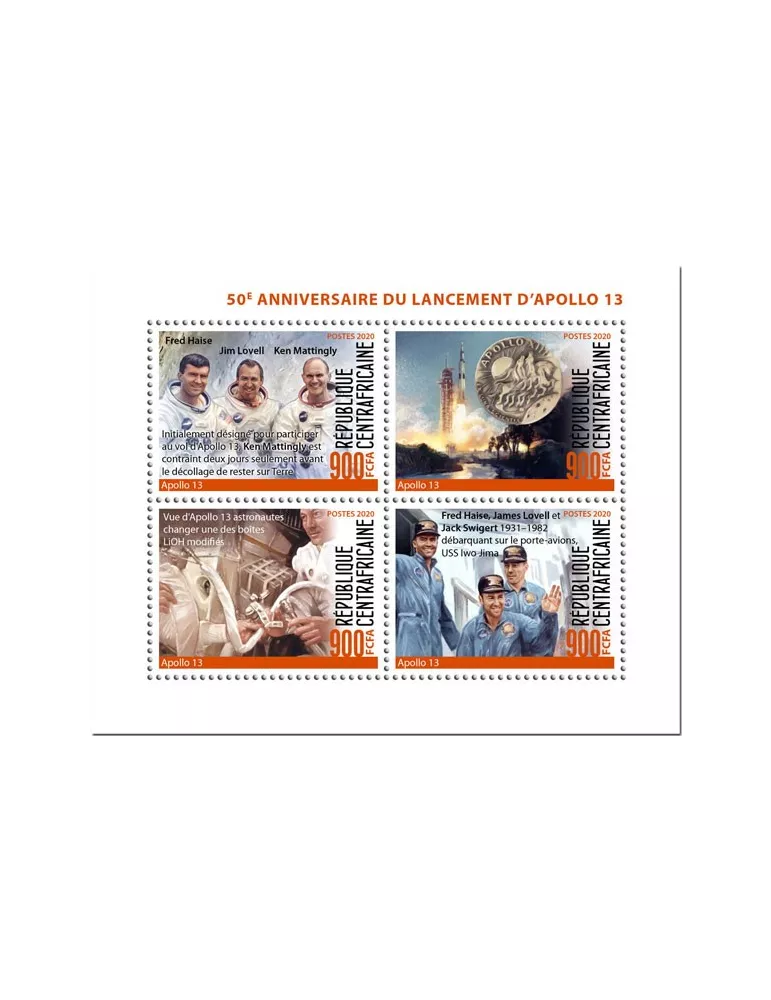 n° 6798/6801  - Timbre CENTRAFRIQUE Poste