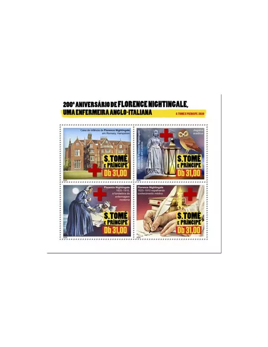 n° 7040/7043  - Timbre SAINT-THOMAS ET PRINCE Poste