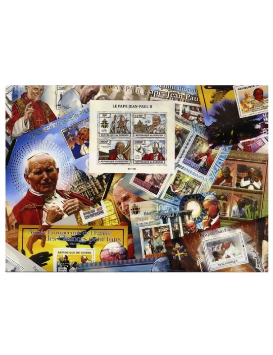 JEAN-PAUL II : pochette de 20 timbres (Neufs)