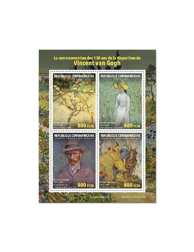 n° 6955/6958  - Timbre CENTRAFRIQUE Poste