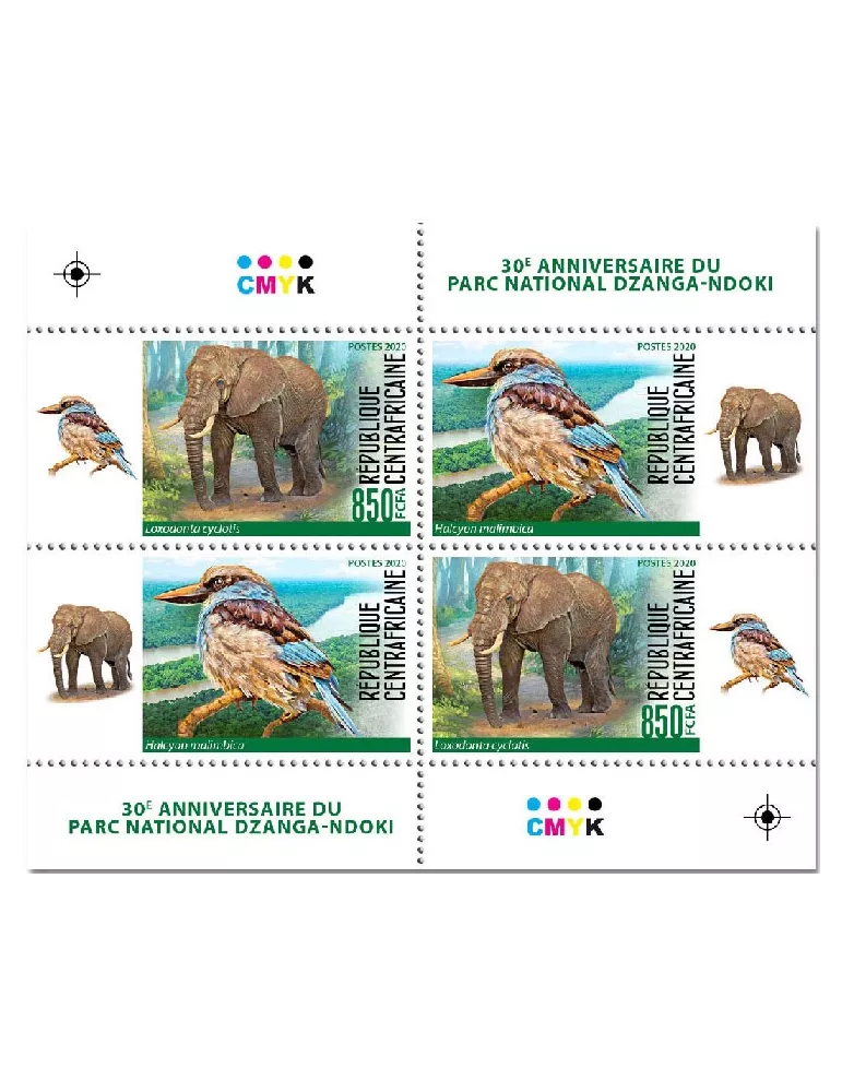 n° 7222/7229  - Timbre CENTRAFRIQUE Poste