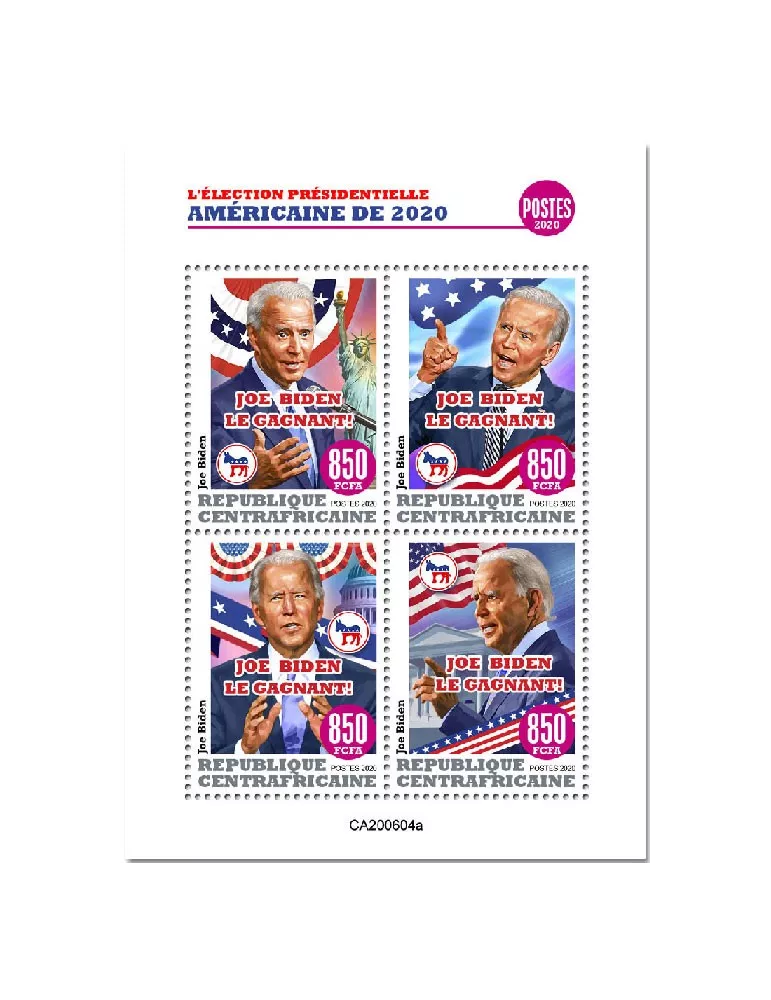 n° 7400/7403  - Timbre CENTRAFRIQUE Poste