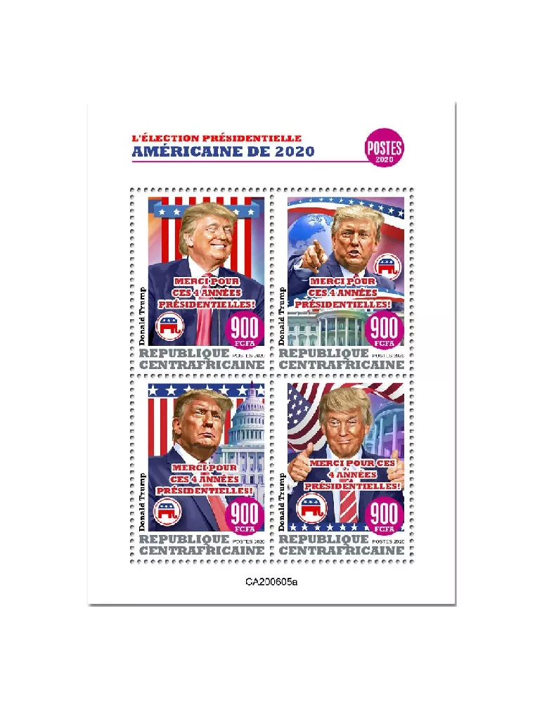 n° 7404/7407  - Timbre CENTRAFRIQUE Poste
