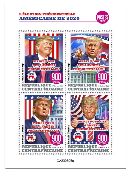 n° 7404/7407  - Timbre CENTRAFRIQUE Poste