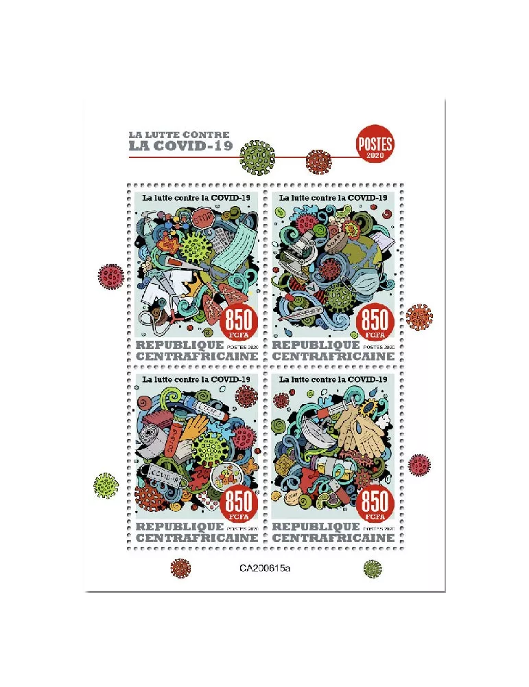 n° 7444/7447  - Timbre CENTRAFRIQUE Poste