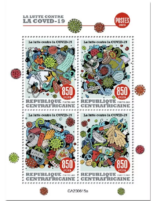n° 7444/7447  - Timbre CENTRAFRIQUE Poste