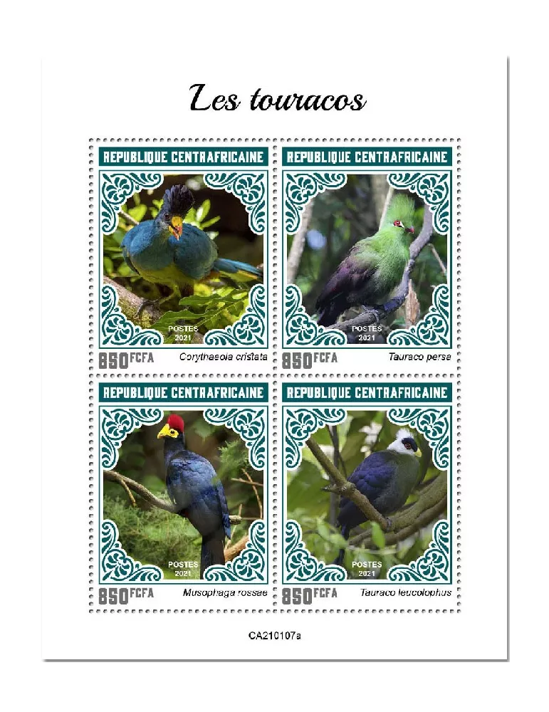 n° 7590/7593  - Timbre CENTRAFRIQUE Poste