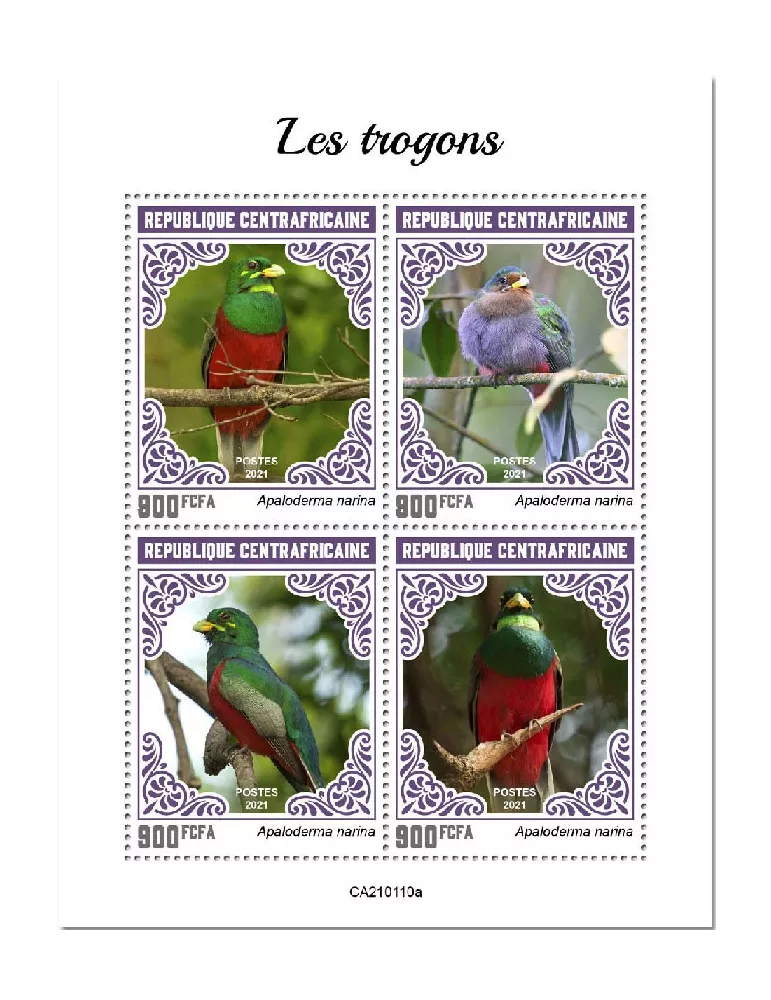 n° 7602/7605  - Timbre CENTRAFRIQUE Poste
