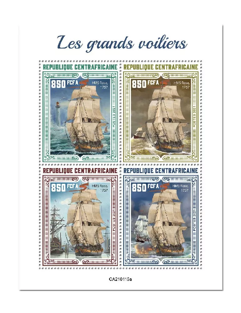 n° 7622/7625  - Timbre CENTRAFRIQUE Poste