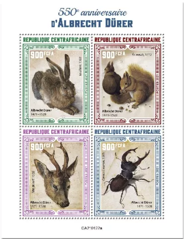 n° 7650/7653  - Timbre CENTRAFRIQUE Poste